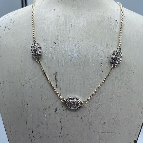 NWT MX Signature Gold Plated choker with CZ pendants - Picture 1 of 8